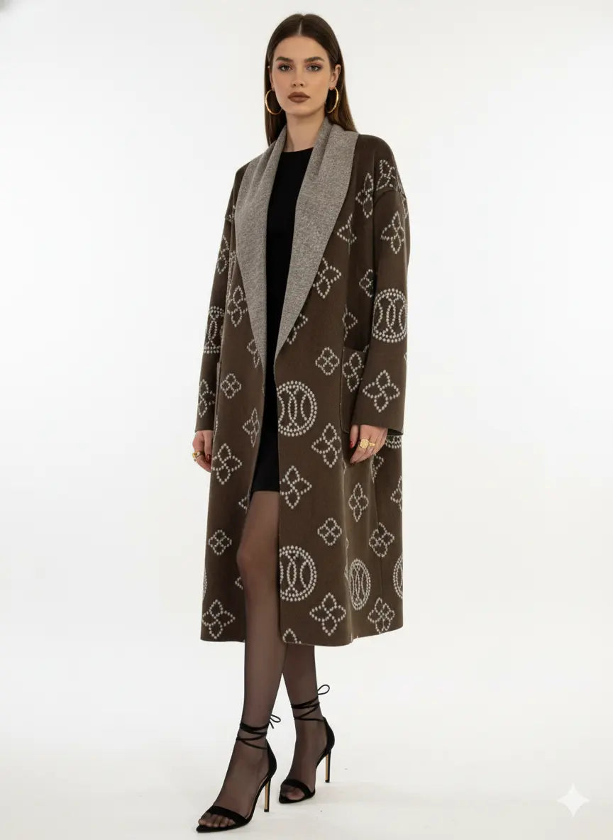 Cappotto con motivo geometrico UNICA by Ironica