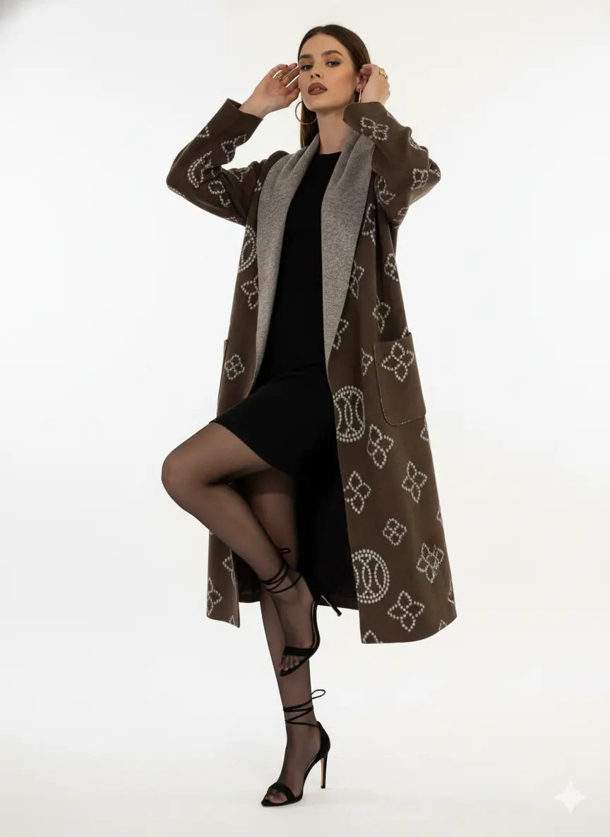 Cappotto con motivo geometrico UNICA by Ironica