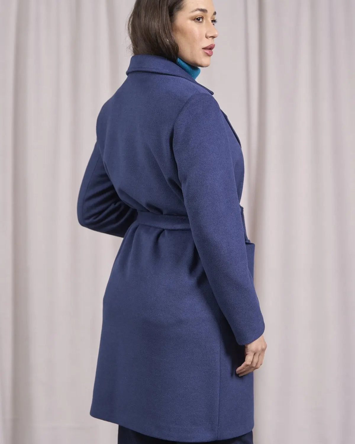 Cappotto con tasche e cintura BLU DORABELLA