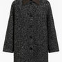 Cappotto fantasia spigata con collo in eco pelle UNICA by Ironica