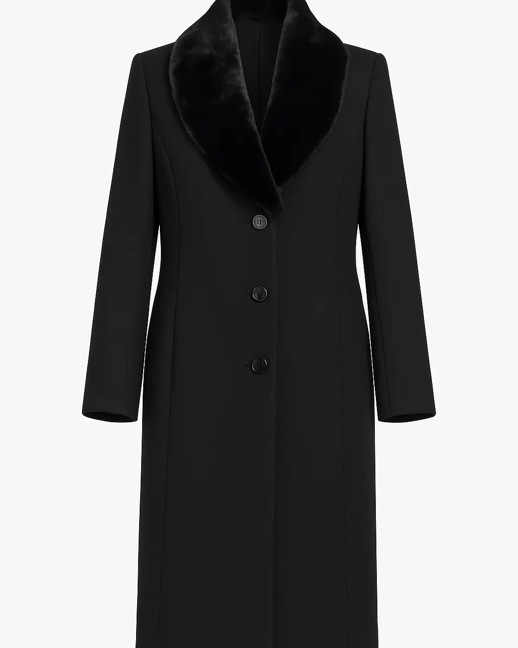 Cappotto lungo con collo in pelliccia DORABELLA