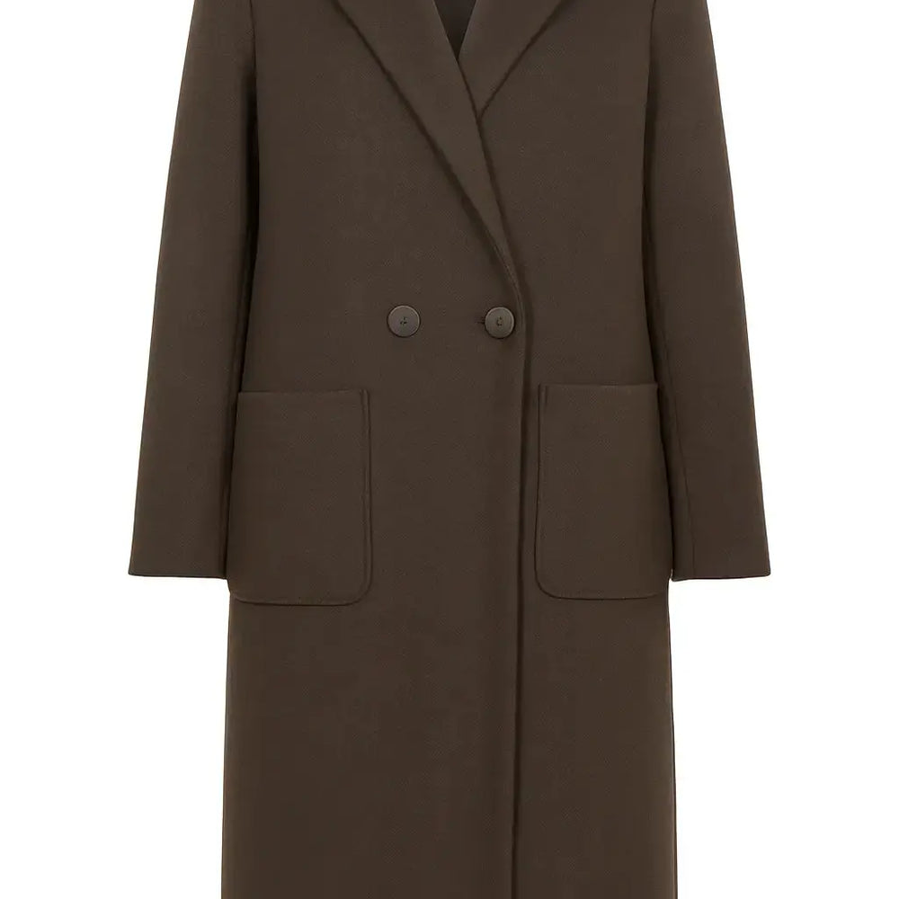 Cappotto lungo con tasche DORABELLA XXL / Cioccolato