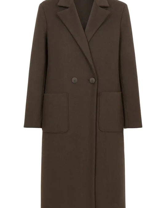 Cappotto lungo con tasche DORABELLA XXL / Cioccolato
