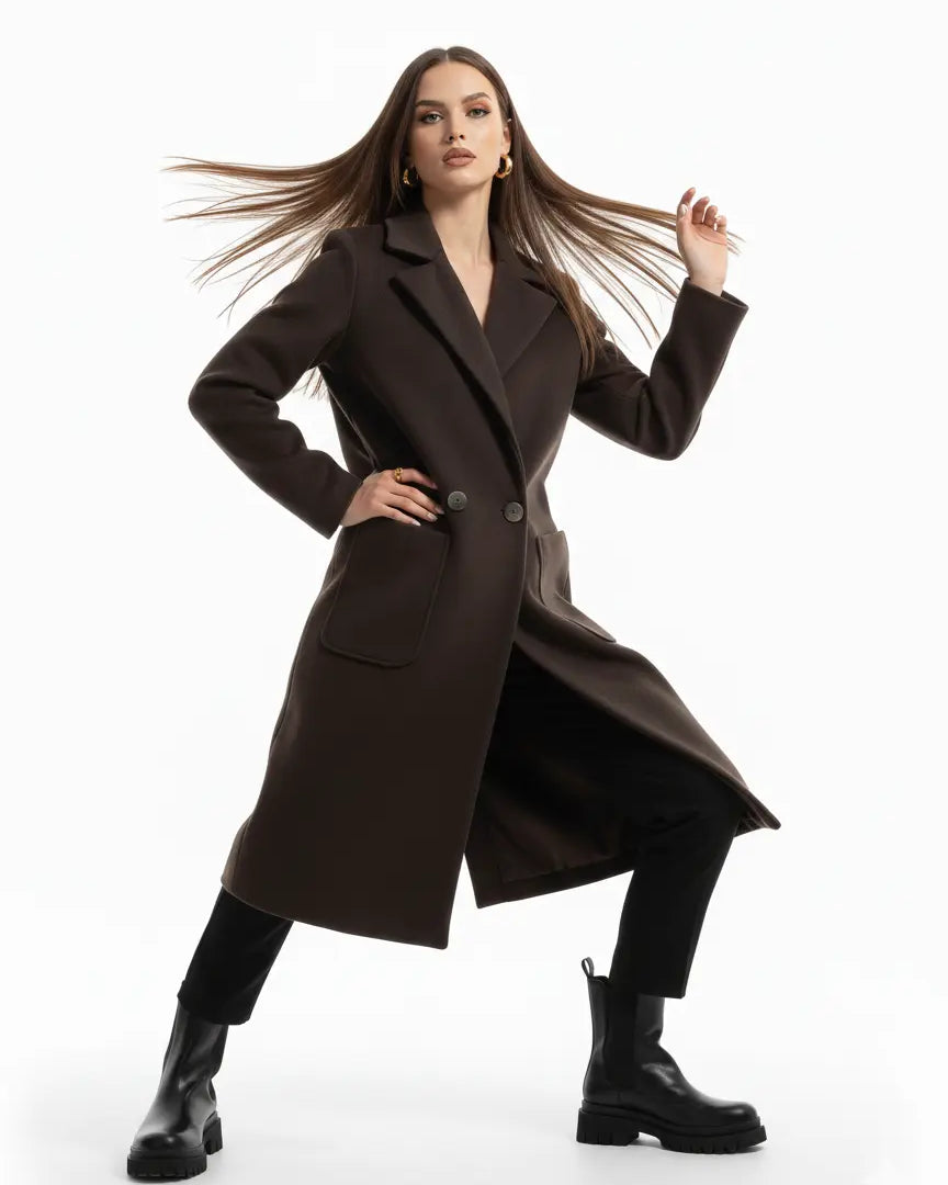 Cappotto lungo con tasche DORABELLA