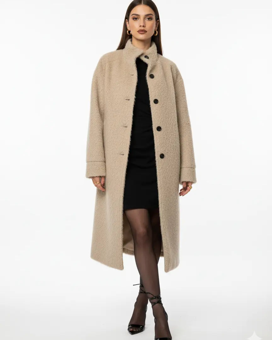 Cappotto lungo morbido con bottoni UNICA by Ironica