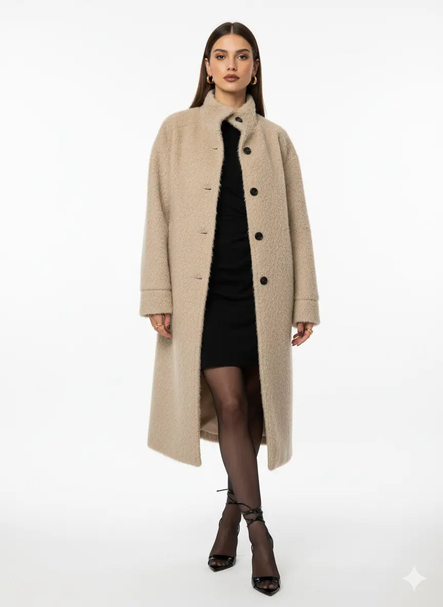 Cappotto lungo morbido con bottoni UNICA by Ironica