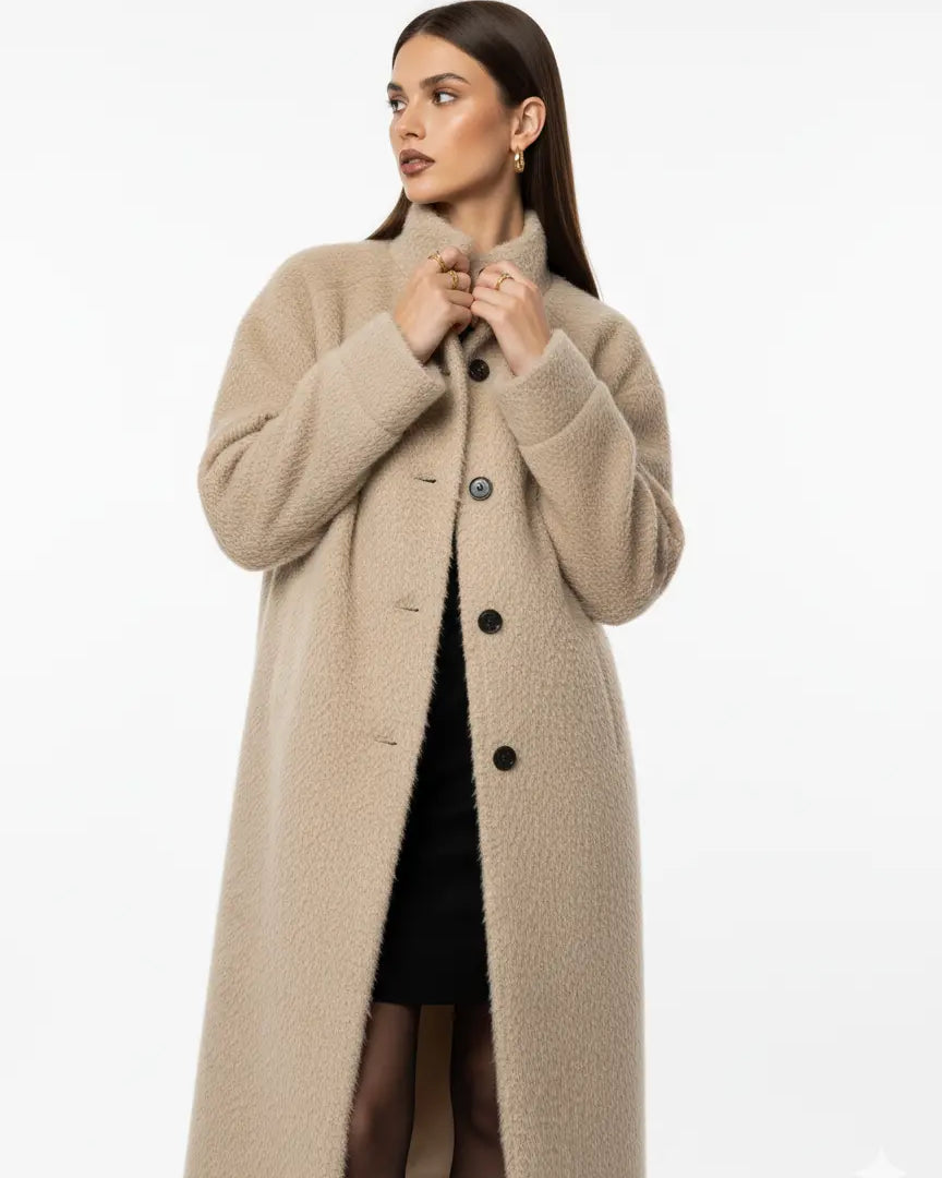 Cappotto lungo morbido con bottoni UNICA by Ironica