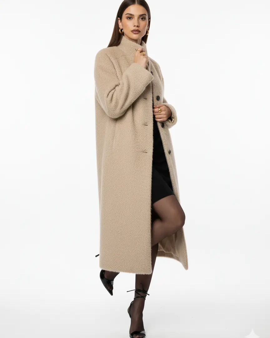 Cappotto lungo morbido con bottoni UNICA by Ironica