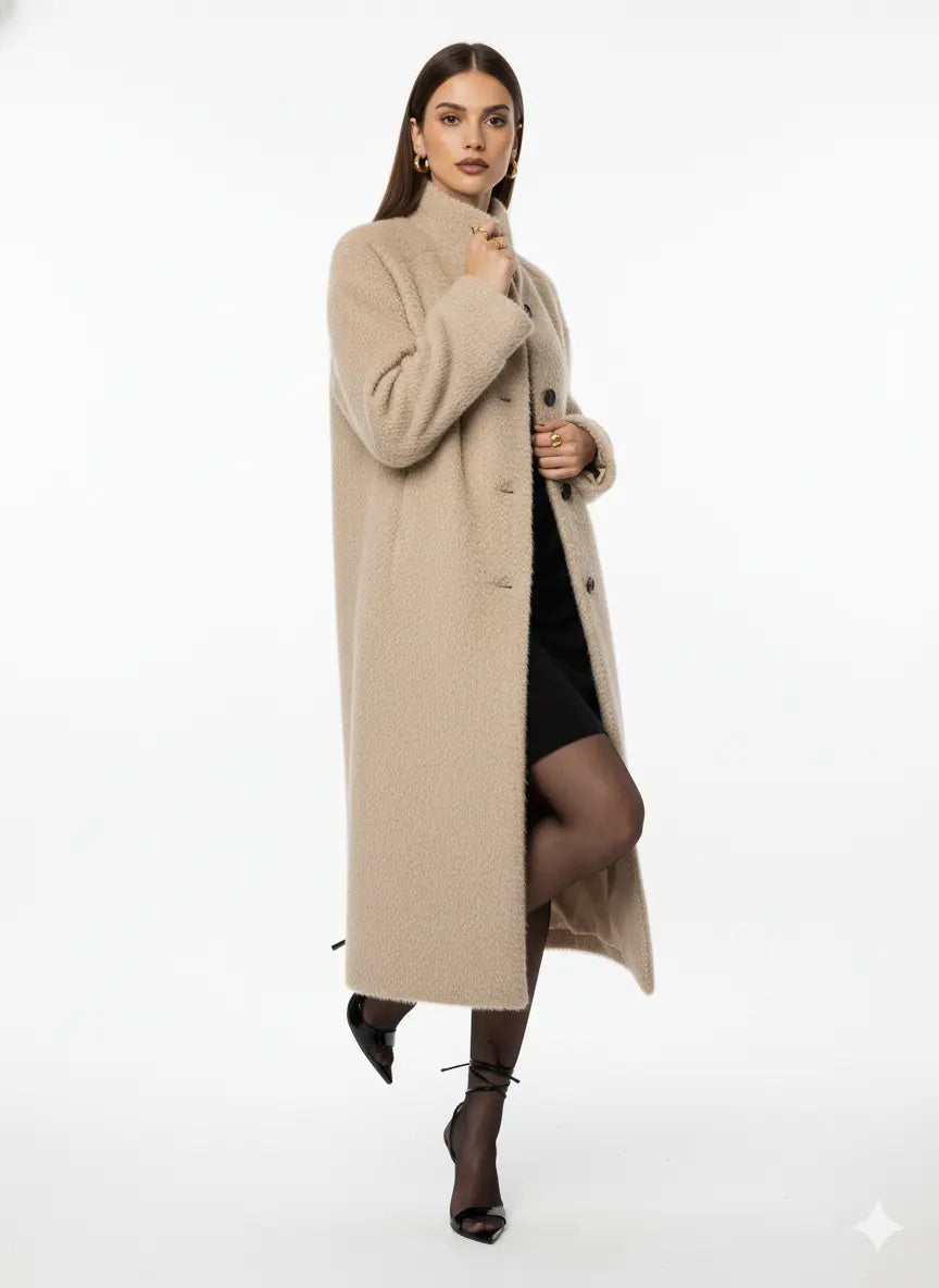 Cappotto lungo morbido con bottoni UNICA by Ironica