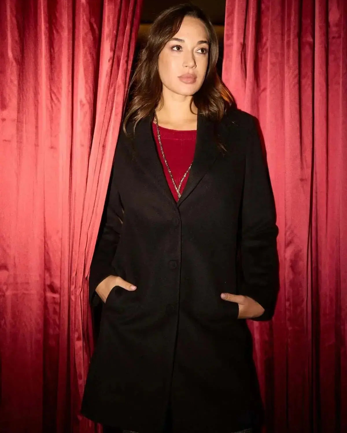 Cappotto midi monopetto con bottoni DORABELLA