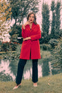 Cappotto midi monopetto con bottoni ROSSO DORABELLA