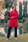 Cappotto midi monopetto con bottoni ROSSO DORABELLA