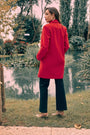 Cappotto midi monopetto con bottoni ROSSO DORABELLA