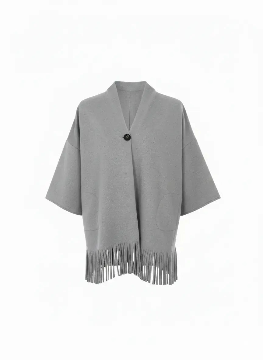 Cappotto sfoderato con frange DORABELLA