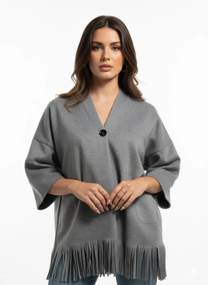 Cappotto sfoderato con frange DORABELLA