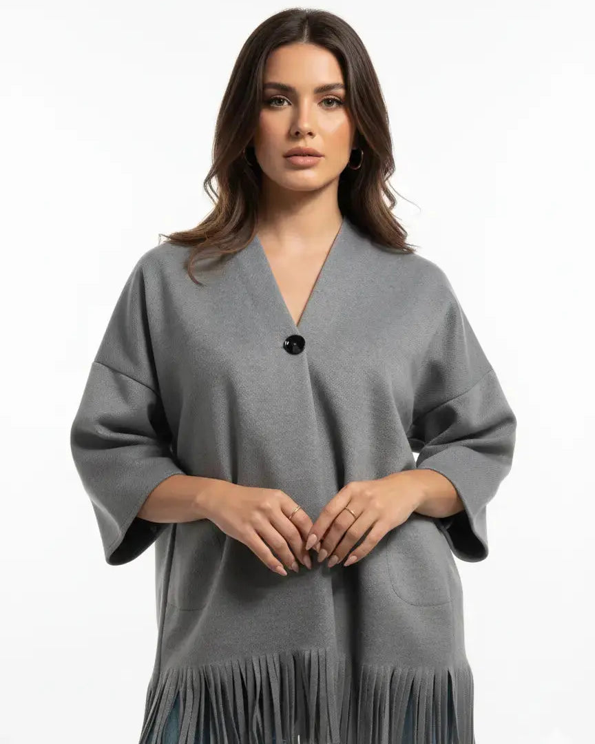 Cappotto sfoderato con frange DORABELLA