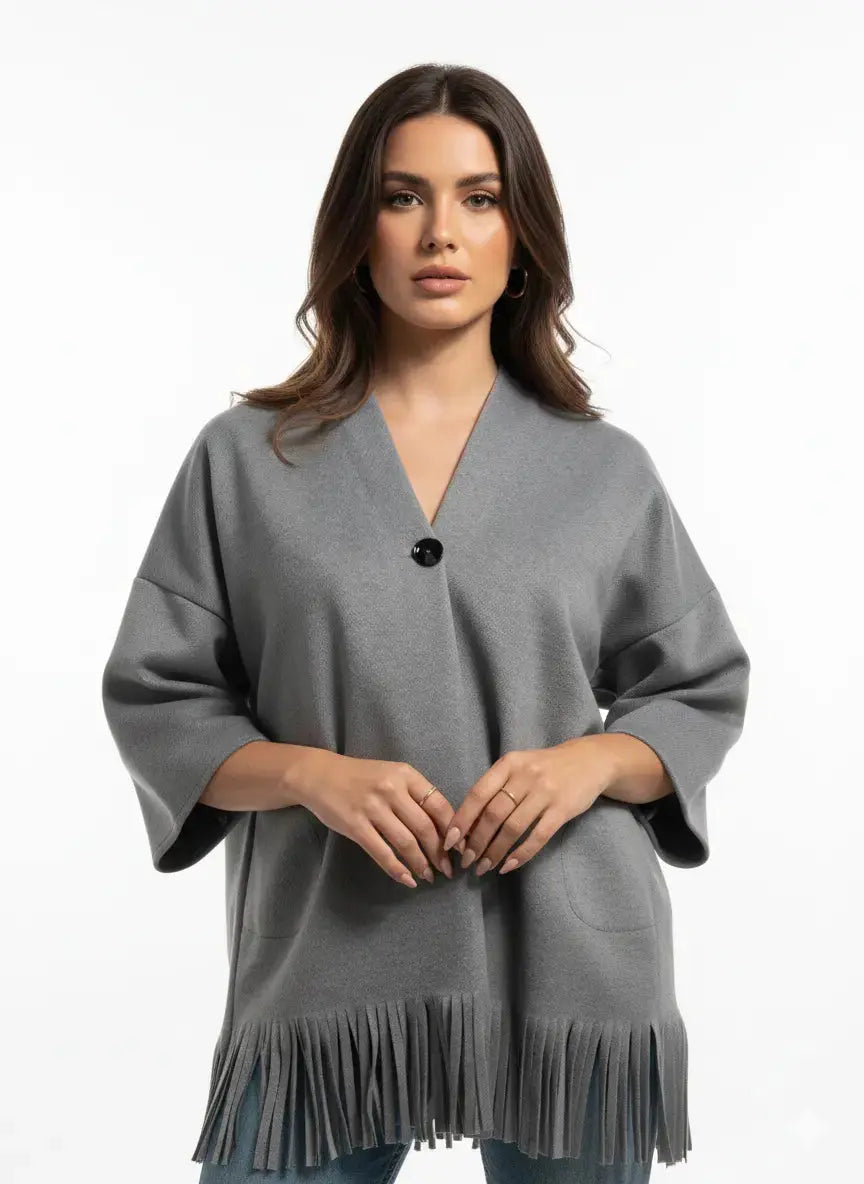 Cappotto sfoderato con frange DORABELLA