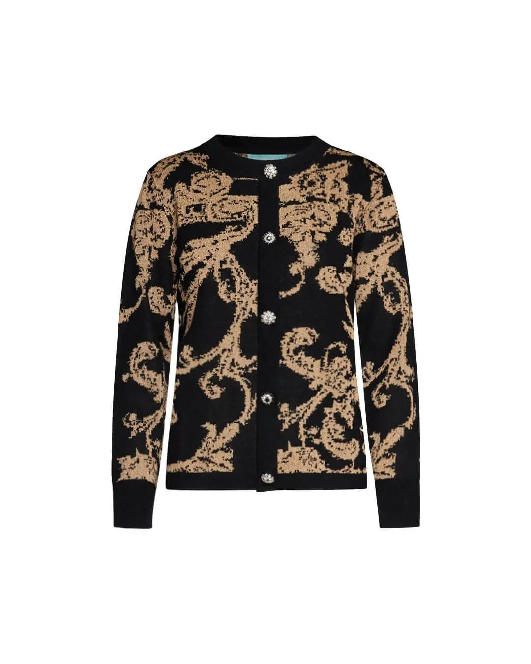 Cardigan a fantasia all over con bottoni NERO DORABELLA