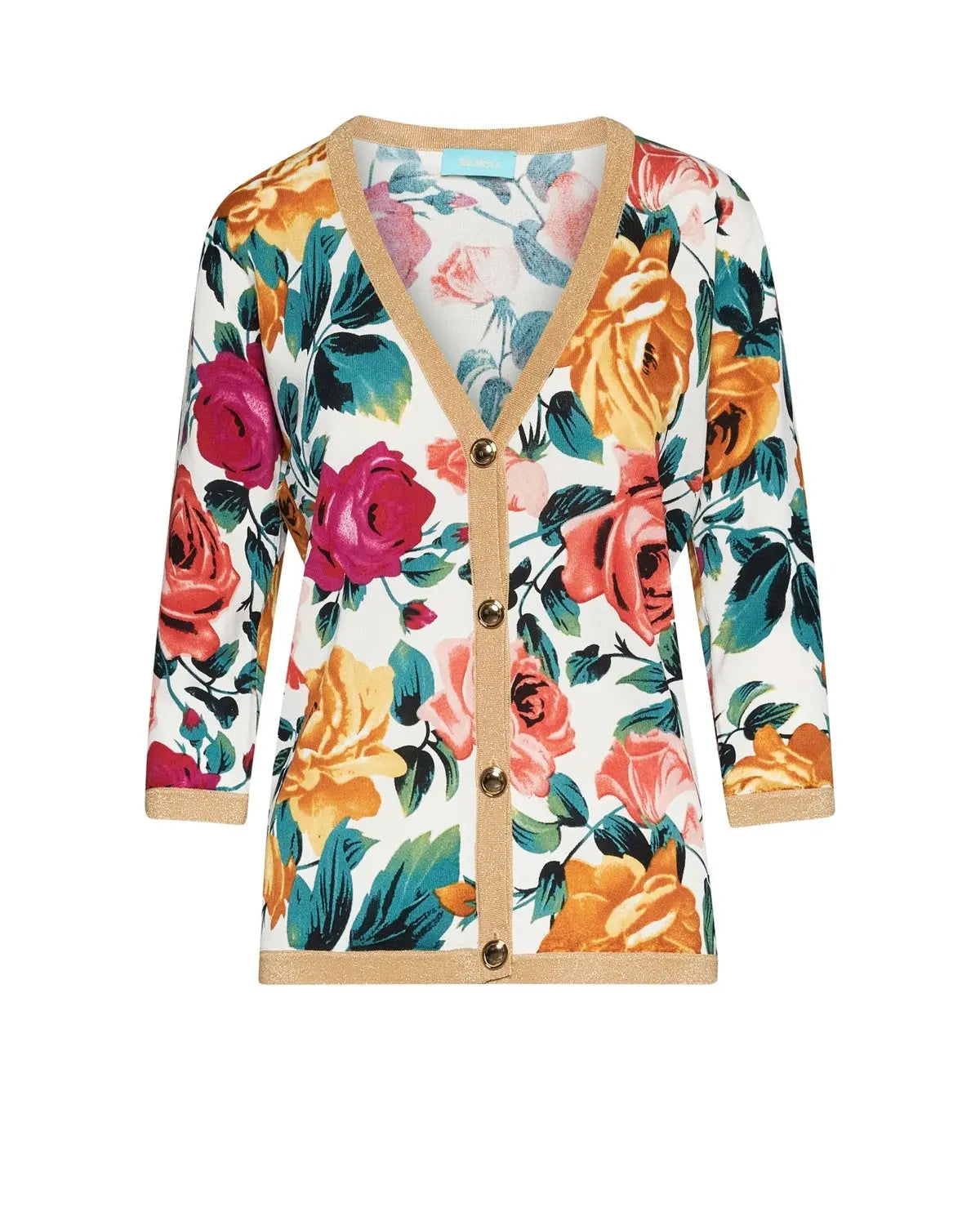 Cardigan a fantasia con bottoni e dettagli lurex BIANCO DORABELLA