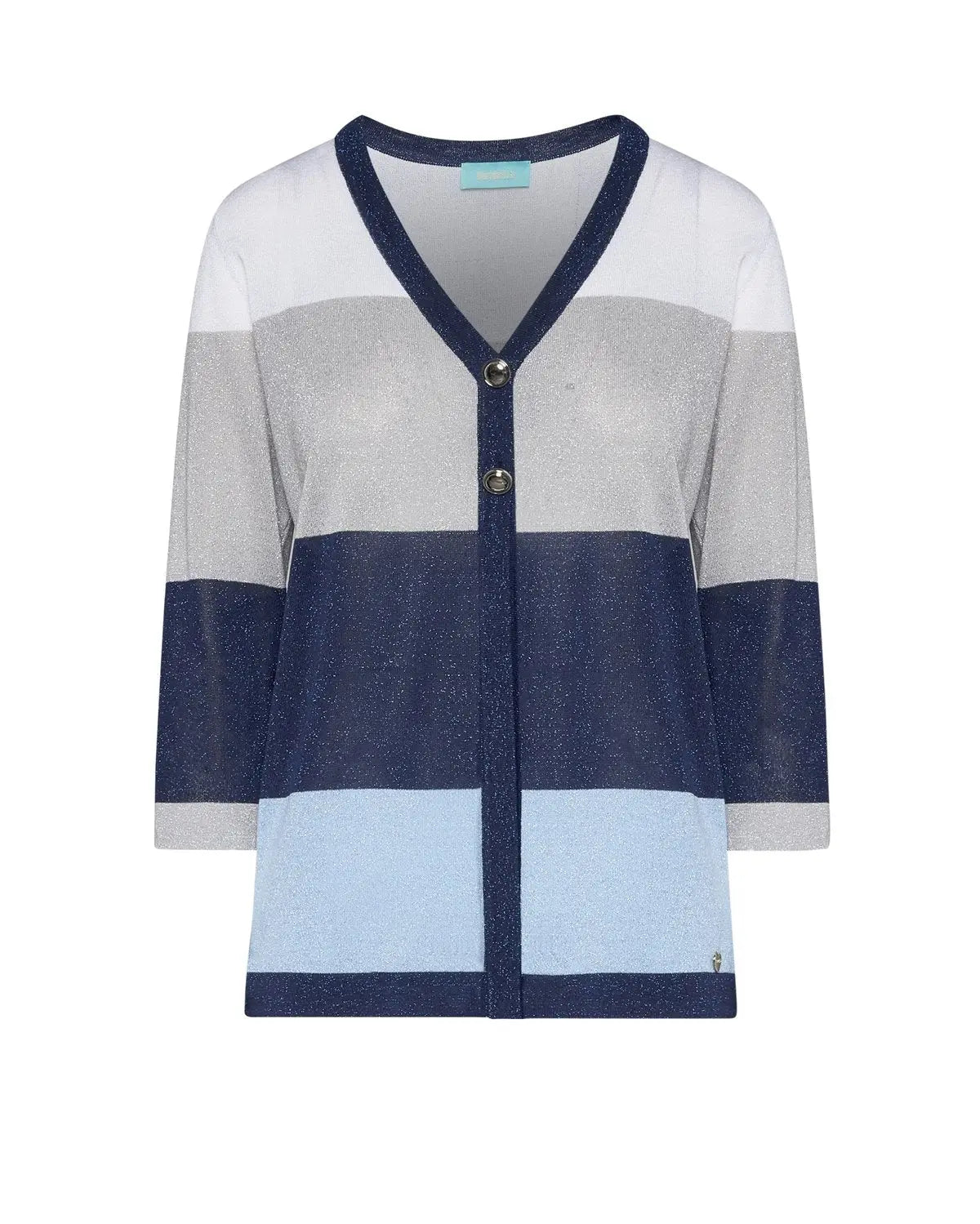 Cardigan a righe con inserti lurex BLU DORABELLA