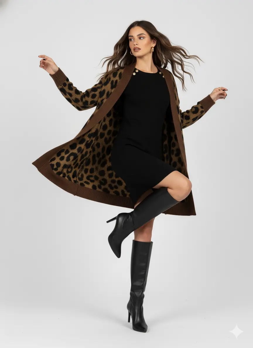 Cardigan animalier DORABELLA