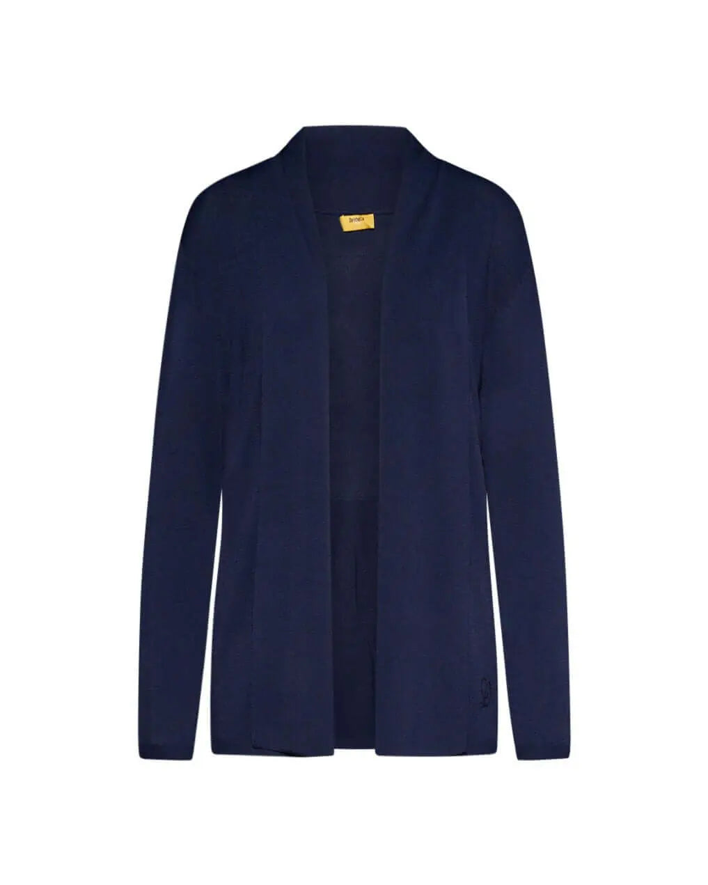 Cardigan aperto in maglia di misto viscosa con logo in strass BLU DORABELLA PIU' XXXL