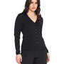 Cardigan basic con bottoni in maglia di misto viscosa con logo in strass NERO DORABELLA XXL