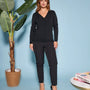 Cardigan basic con bottoni in maglia di misto viscosa con logo in strass NERO DORABELLA
