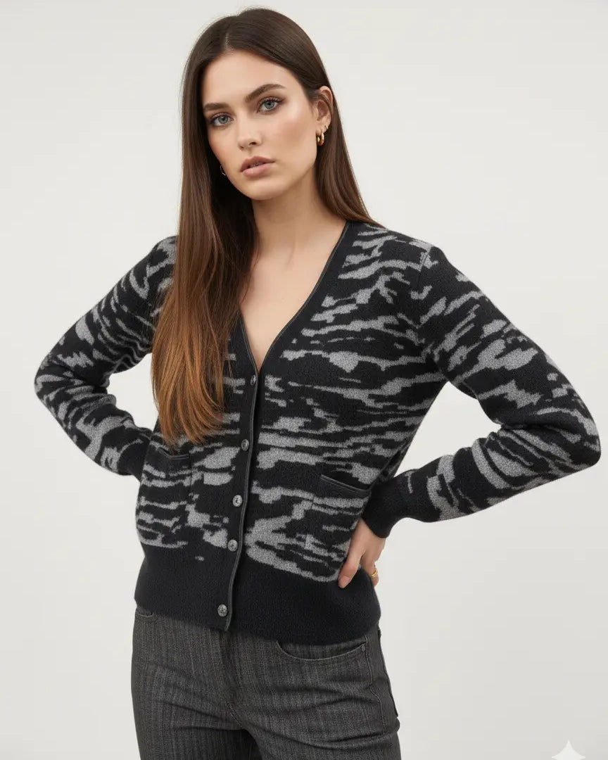 Cardigan bi-filato girocollo DORABELLA