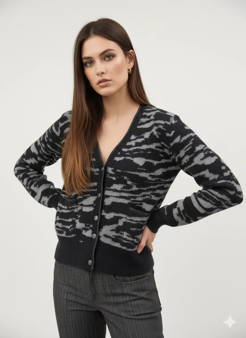 Cardigan bi-filato girocollo DORABELLA