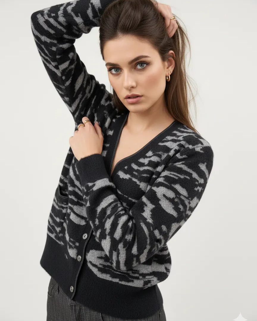 Cardigan bi-filato girocollo DORABELLA