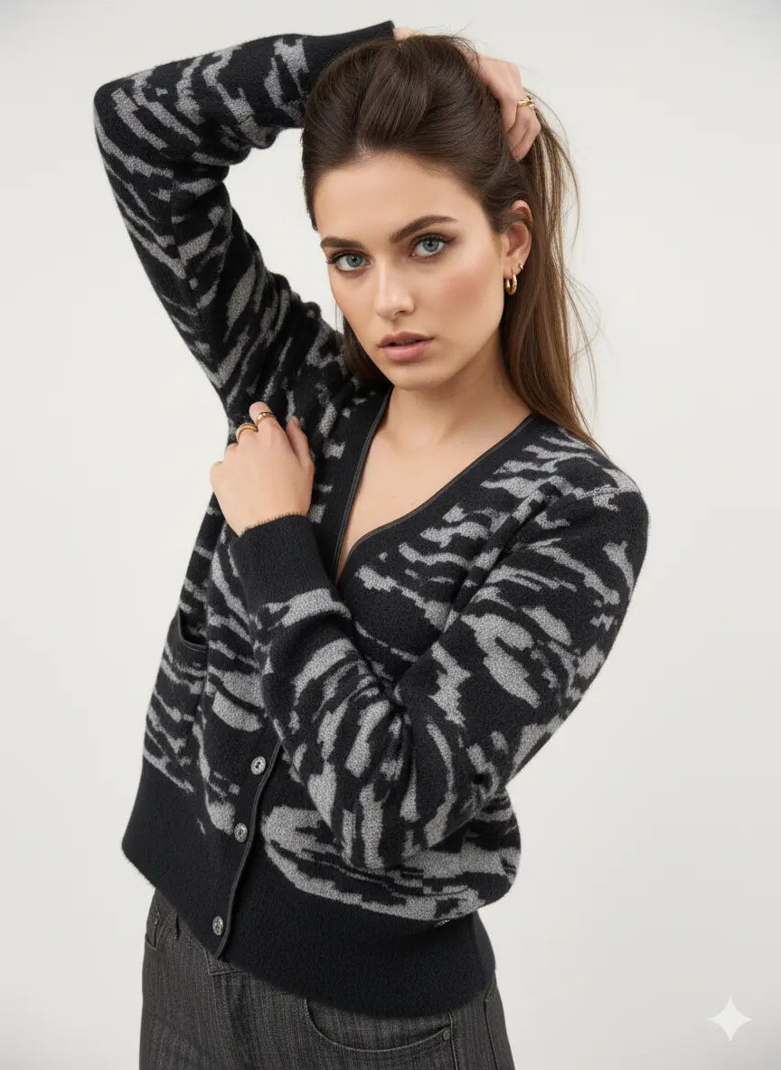 Cardigan bi-filato girocollo DORABELLA