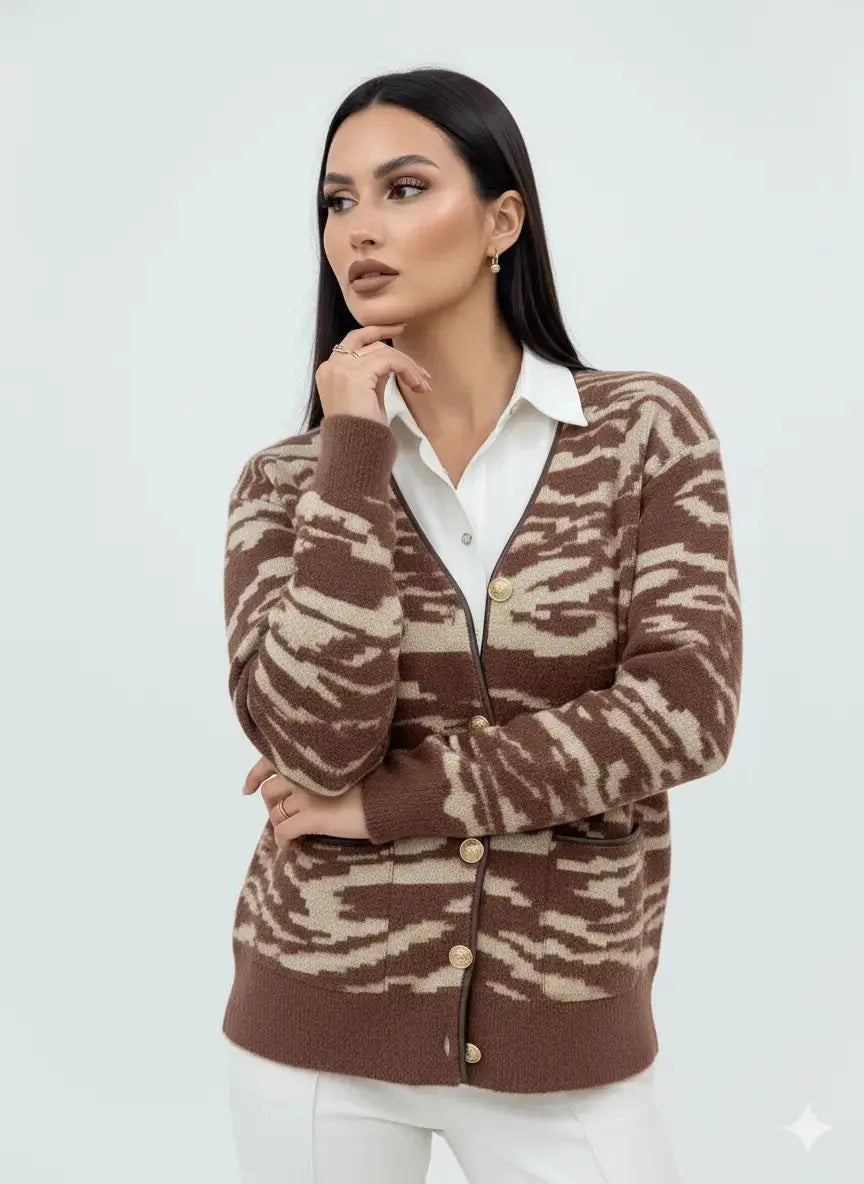 Cardigan bi-filato girocollo DORABELLA