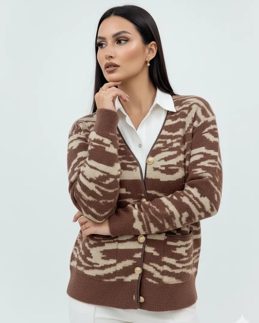 Cardigan bi-filato girocollo DORABELLA