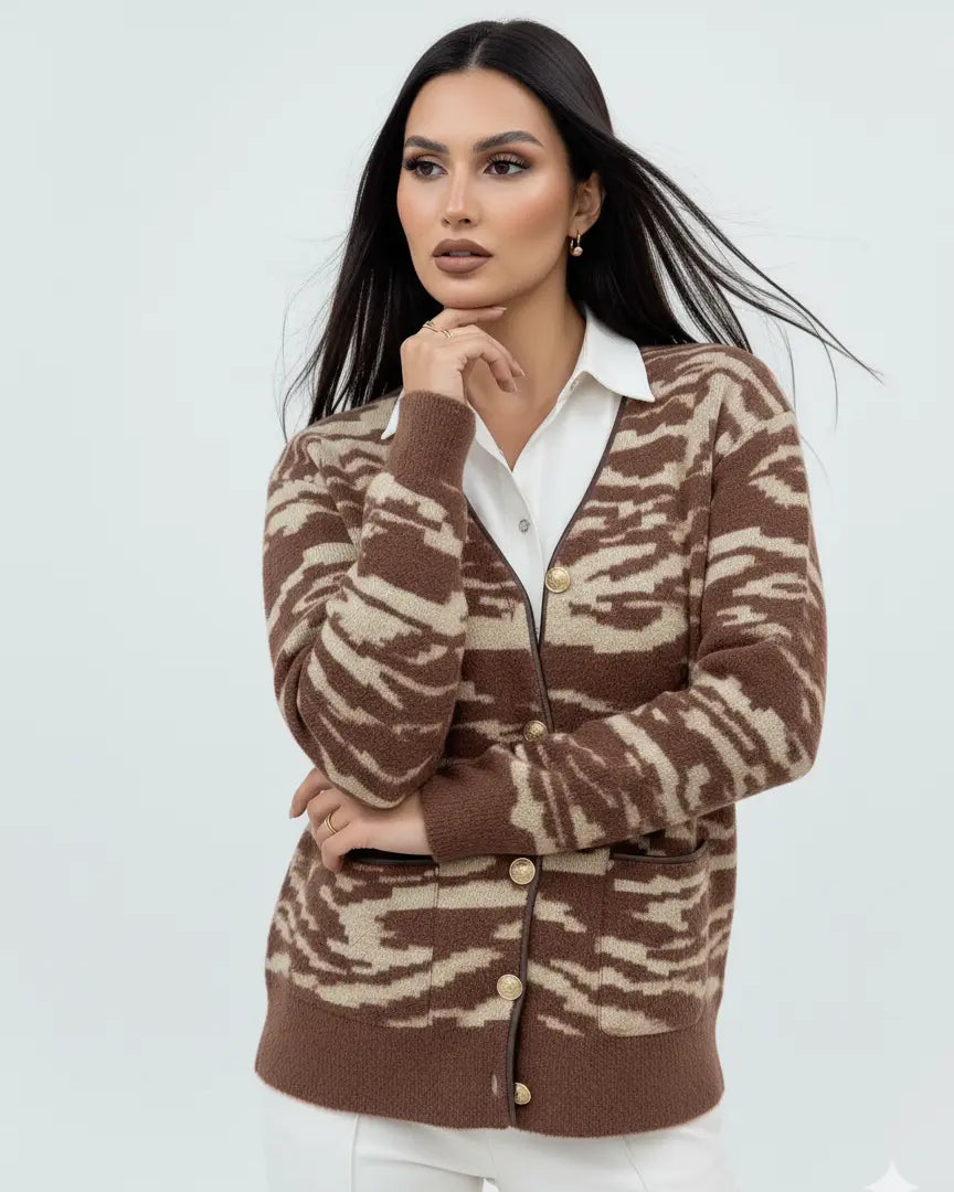 Cardigan bi-filato girocollo DORABELLA