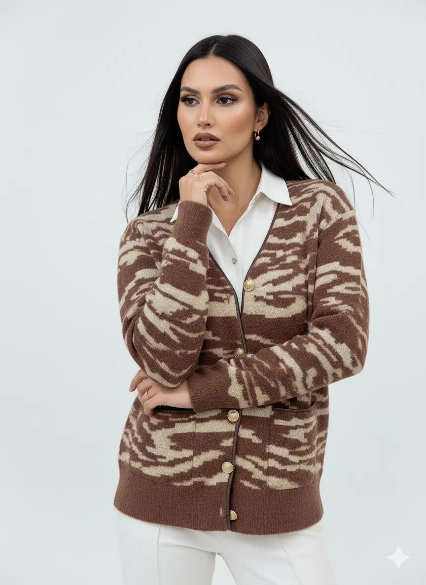 Cardigan bi-filato girocollo DORABELLA