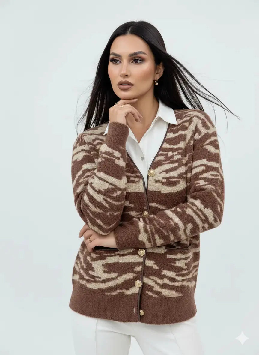 Cardigan bi-filato girocollo DORABELLA