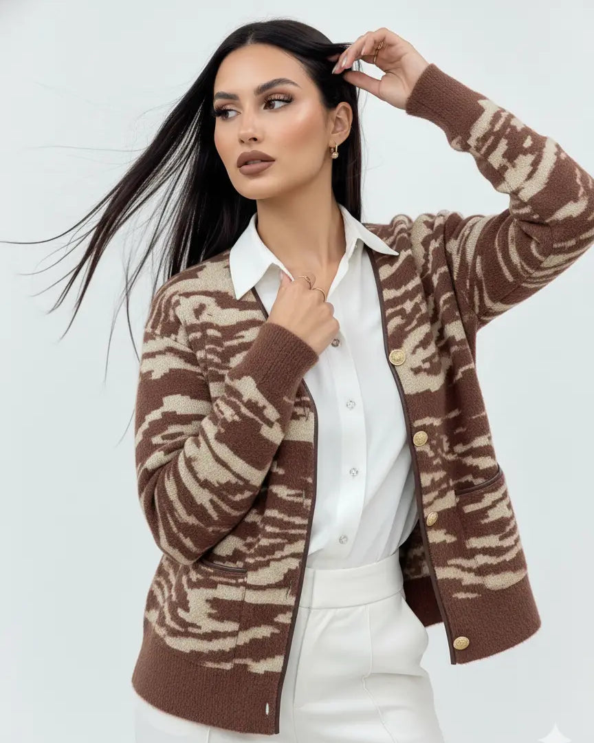 Cardigan bi-filato girocollo DORABELLA