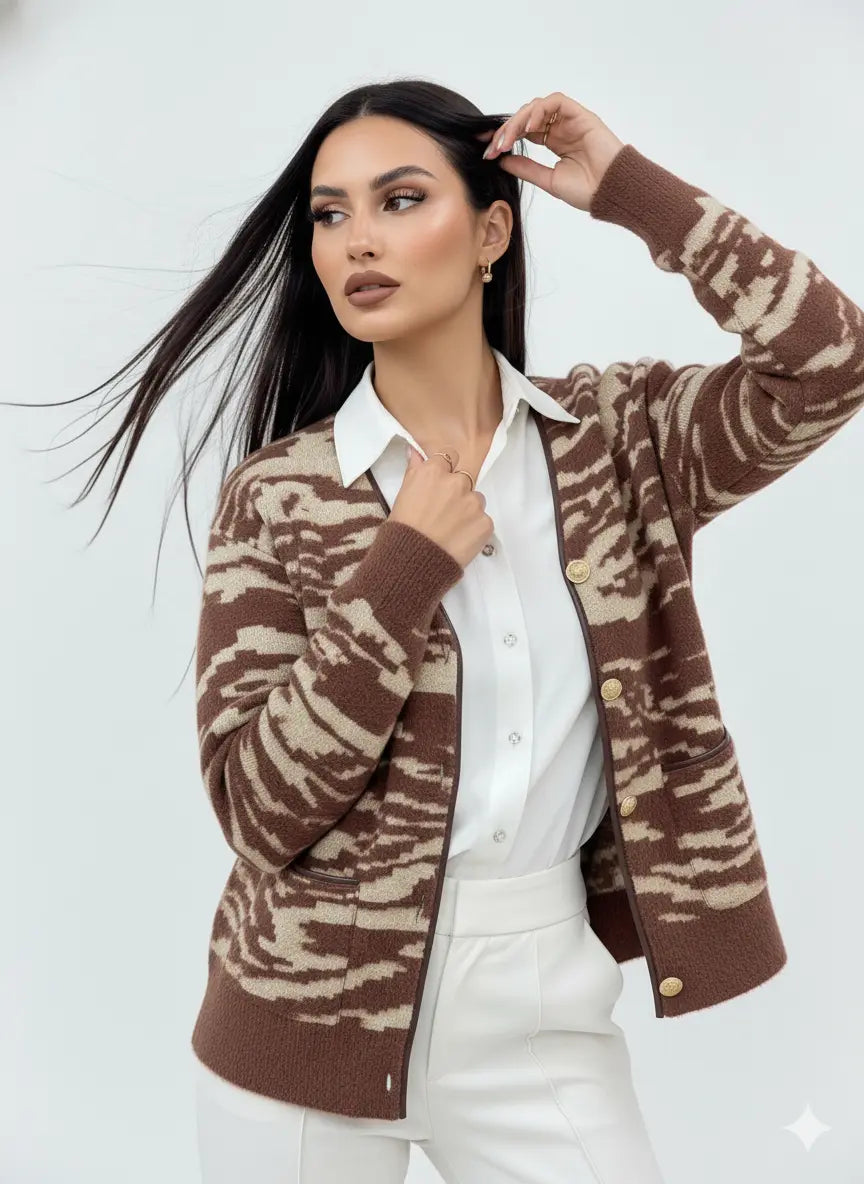 Cardigan bi-filato girocollo DORABELLA