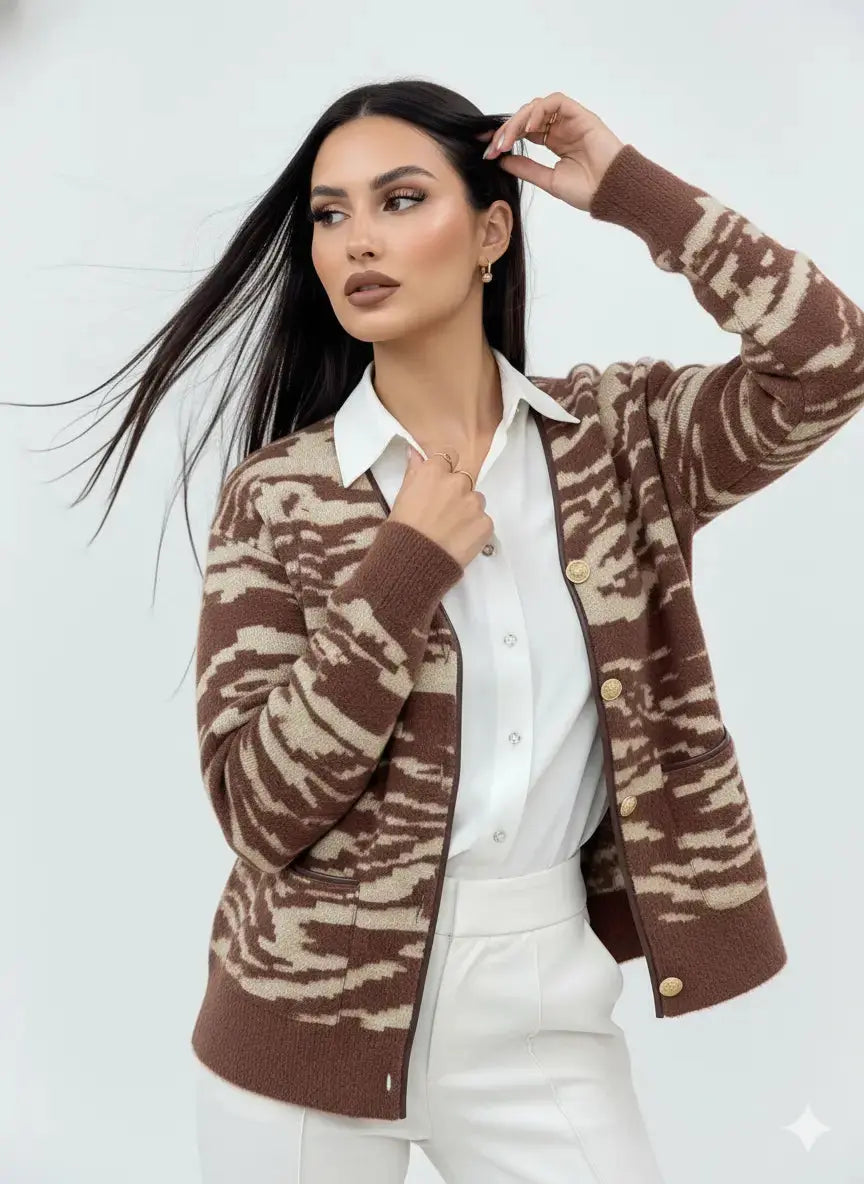 Cardigan bi-filato girocollo DORABELLA