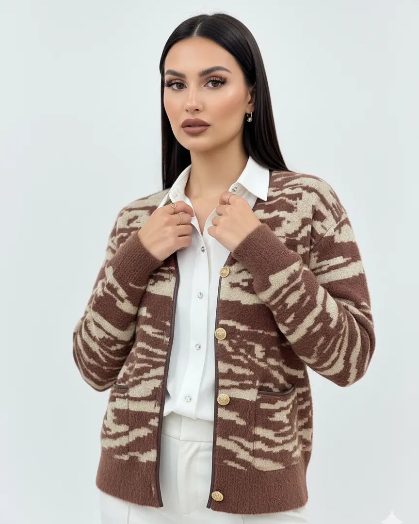 Cardigan bi-filato girocollo DORABELLA