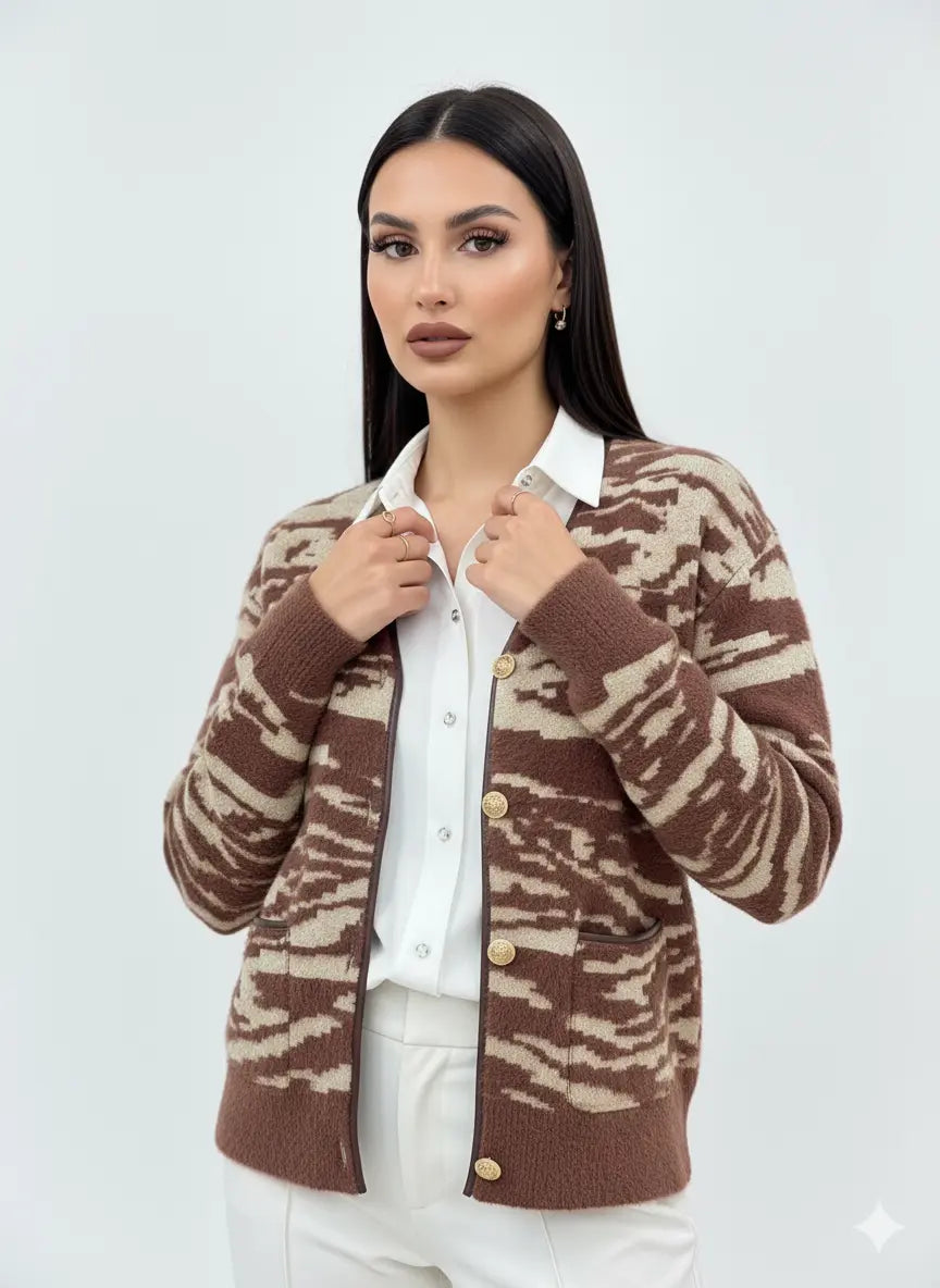 Cardigan bi-filato girocollo DORABELLA