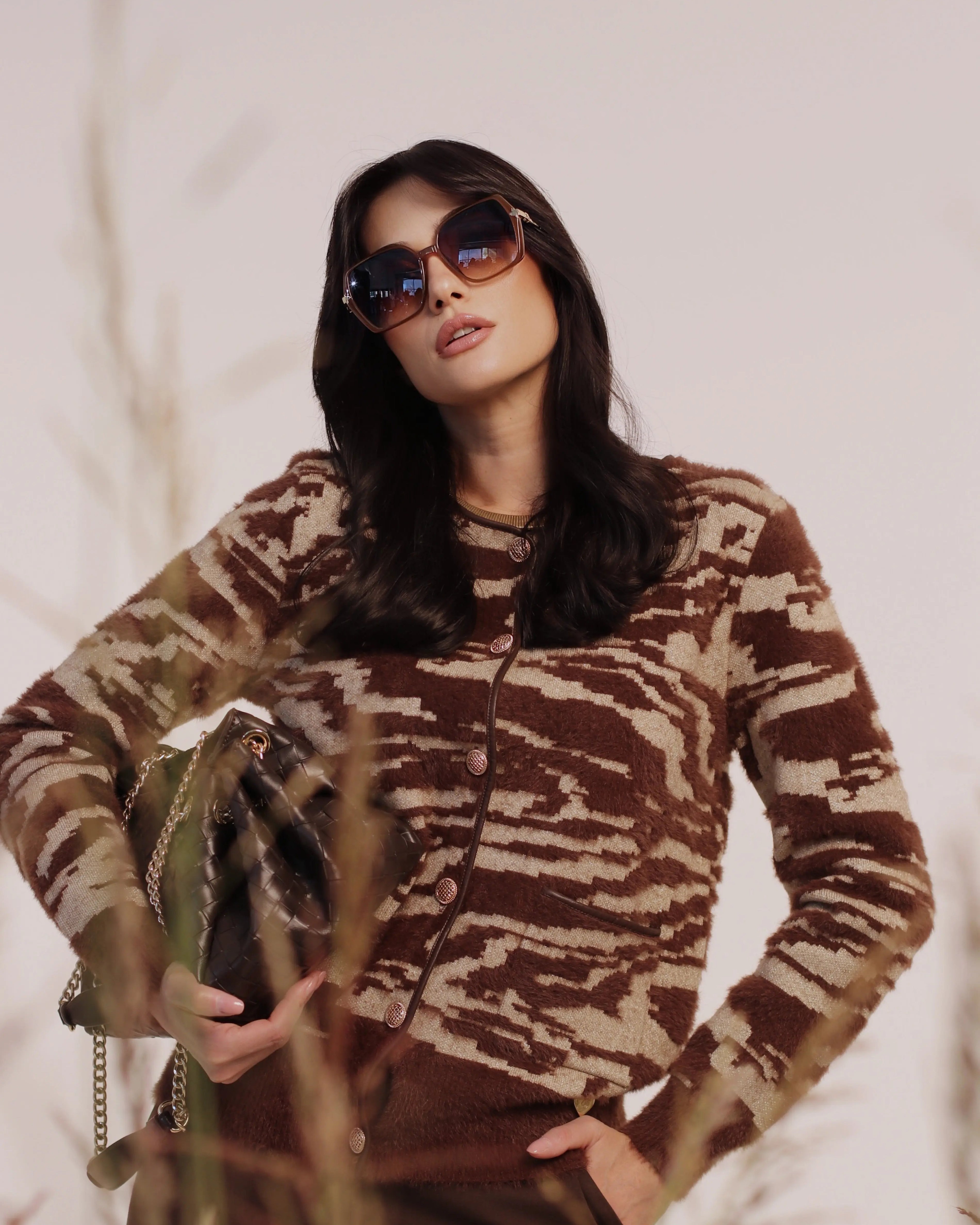 Cardigan bi-filato girocollo DORABELLA