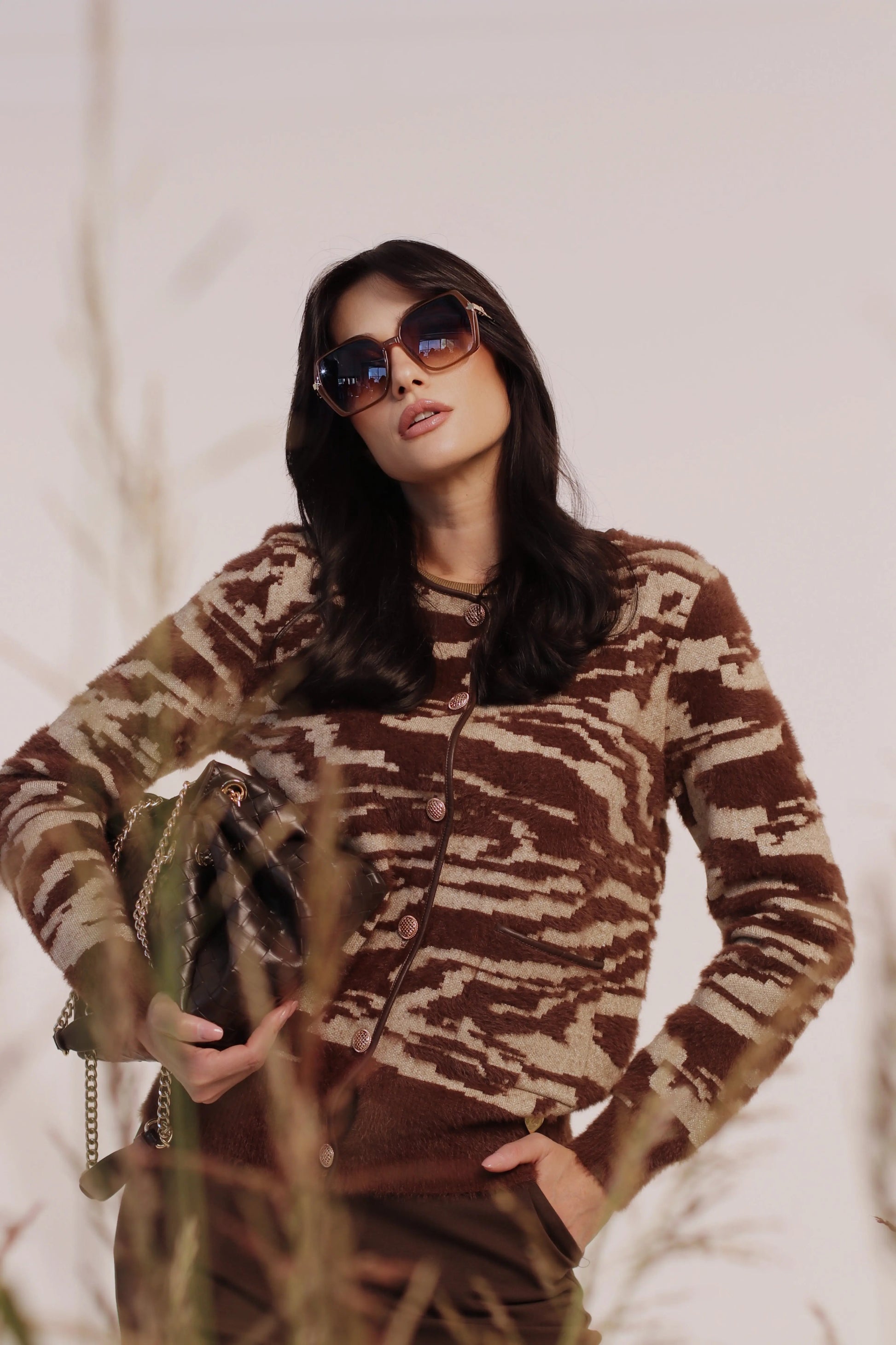 Cardigan bi-filato girocollo DORABELLA