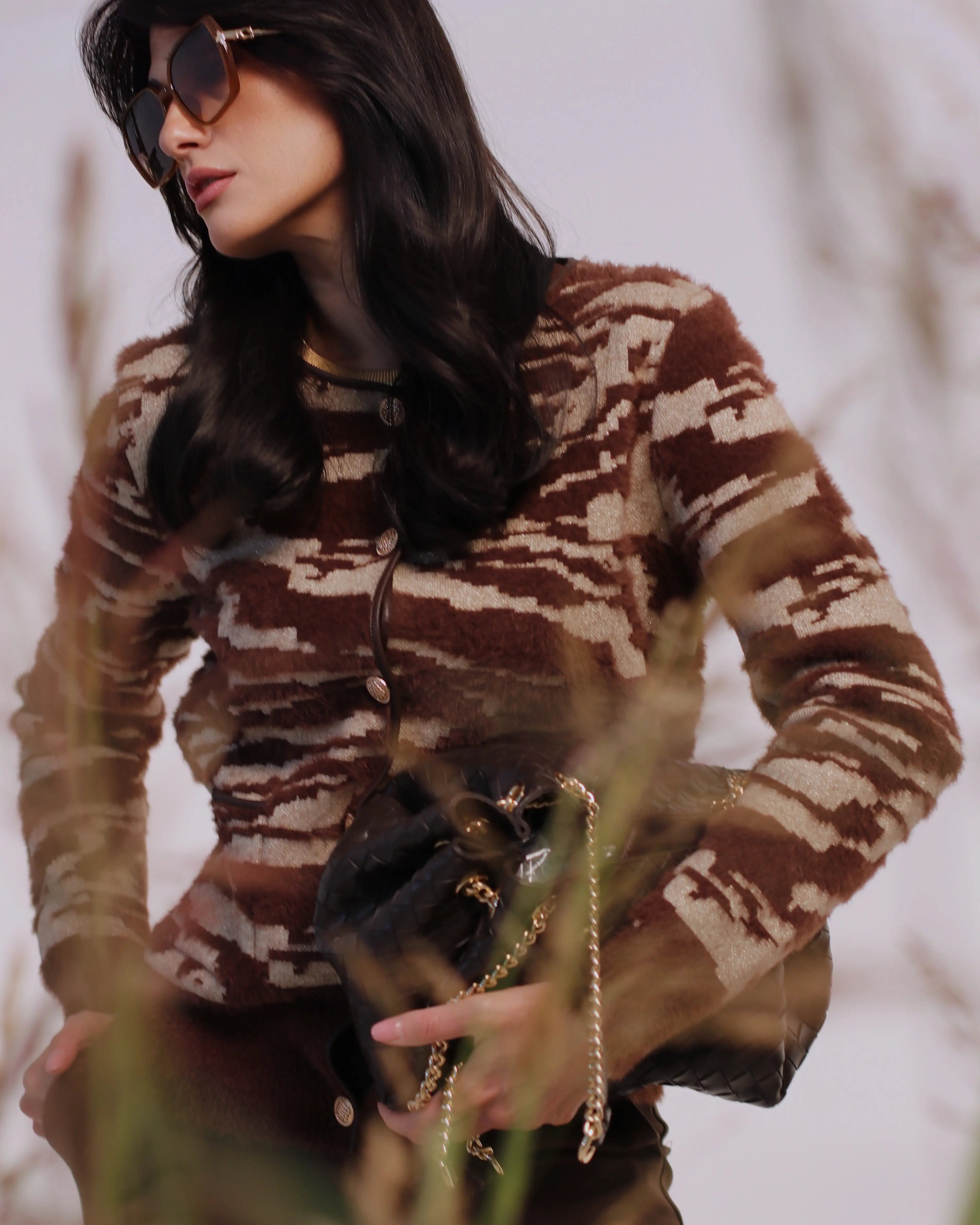 Cardigan bi-filato girocollo DORABELLA