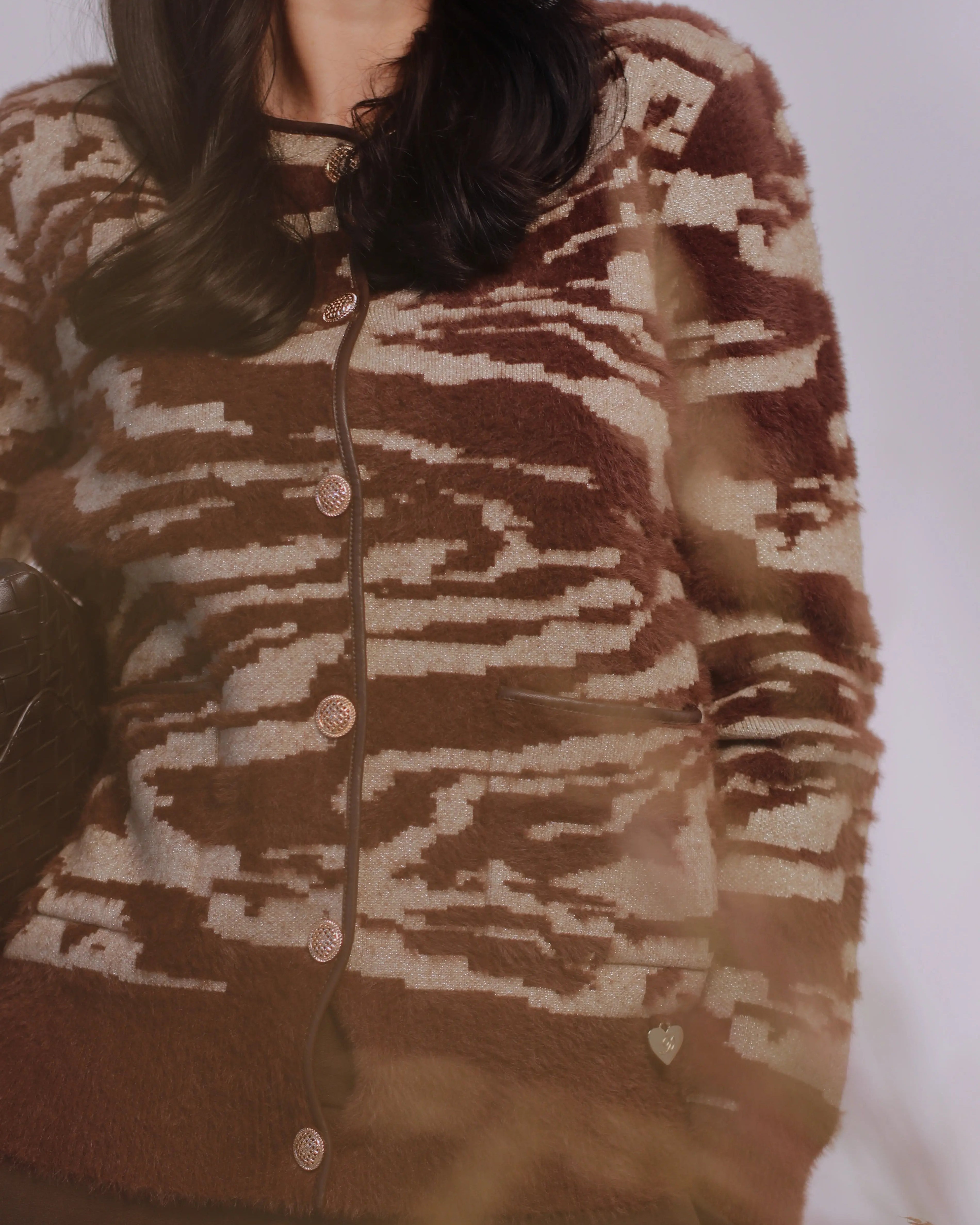 Cardigan bi-filato girocollo DORABELLA