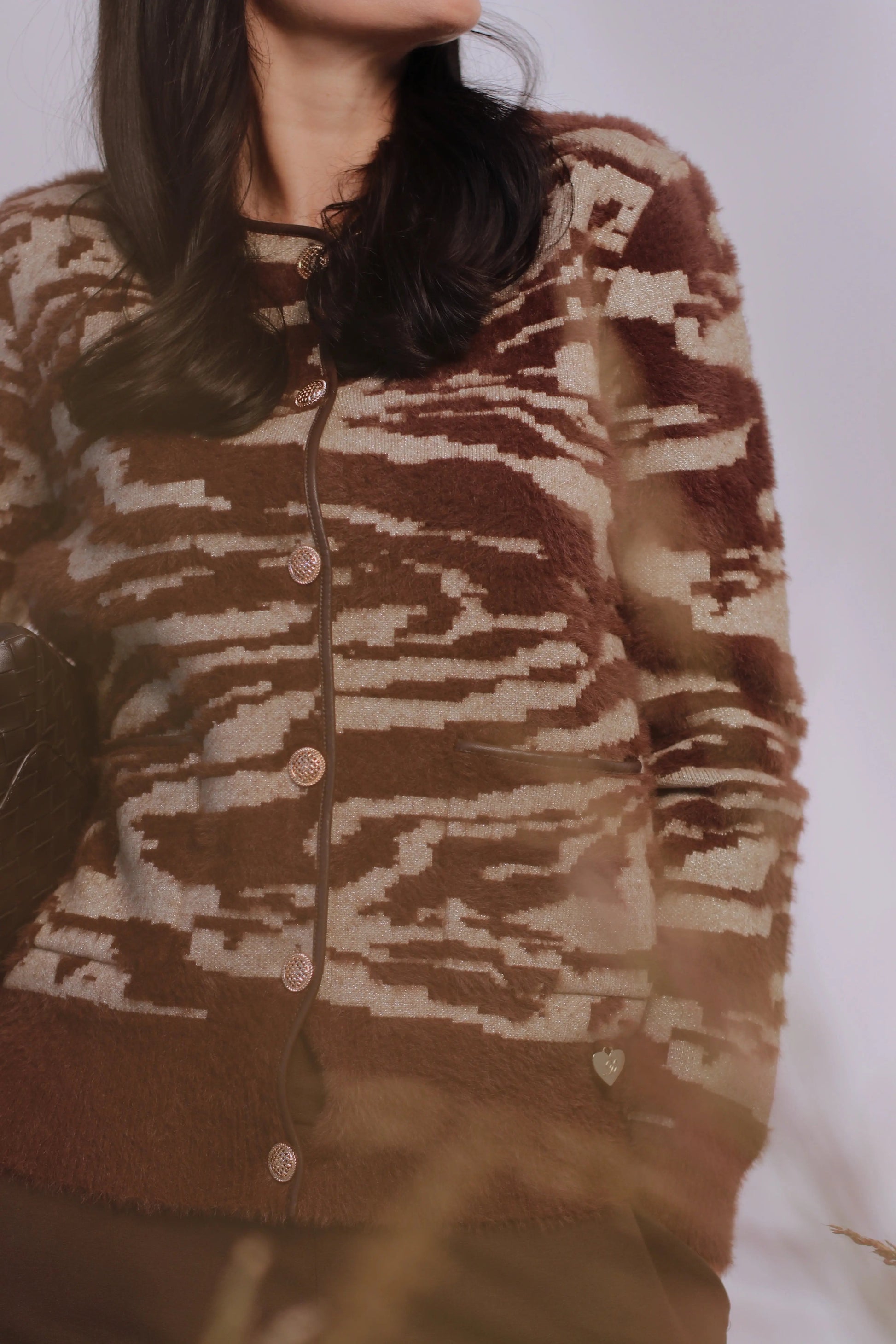 Cardigan bi-filato girocollo DORABELLA