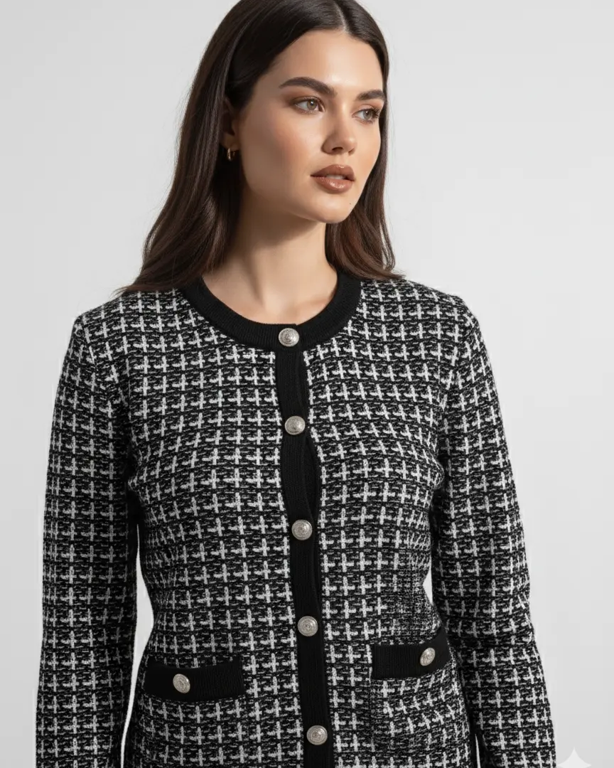 Cardigan chanel con polsini removibili in pelliccia DORABELLA