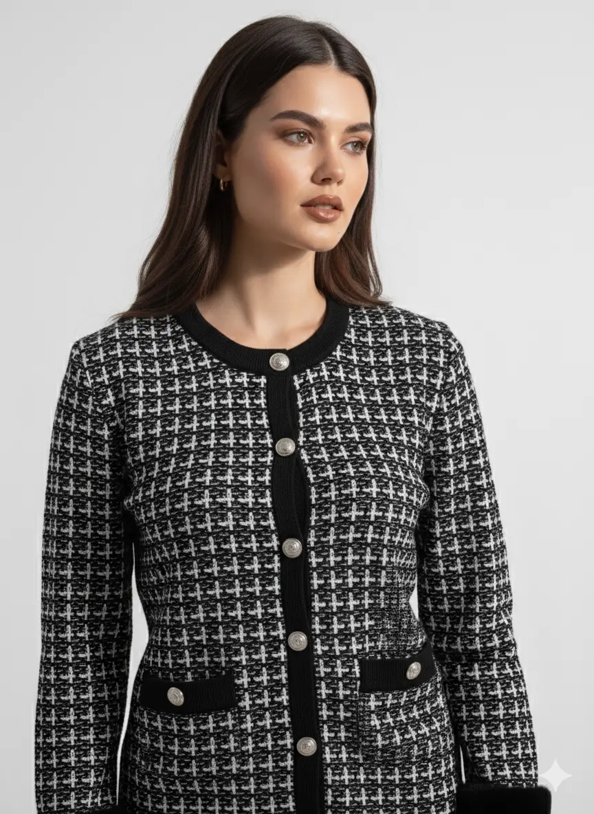 Cardigan chanel con polsini removibili in pelliccia DORABELLA