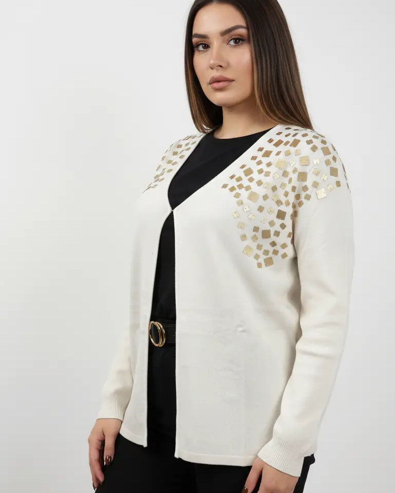 Cardigan con applicazione paillettes DORABELLA PIU'